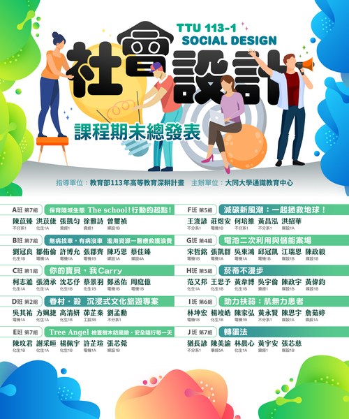 【競賽訊息】113-1 社會設計期末發表。出場序（12/17）圖片