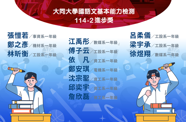 【得獎名單】大同大學 114-2 國語文基本能力檢測圖片